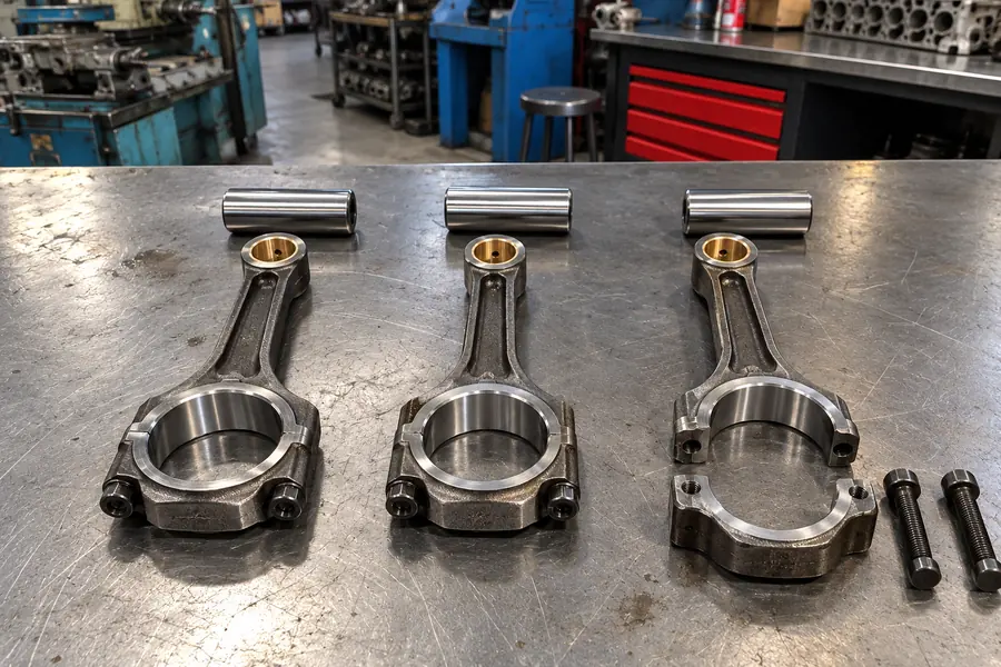 Yeni burç takılmış biyel kolları ve piston pimleri