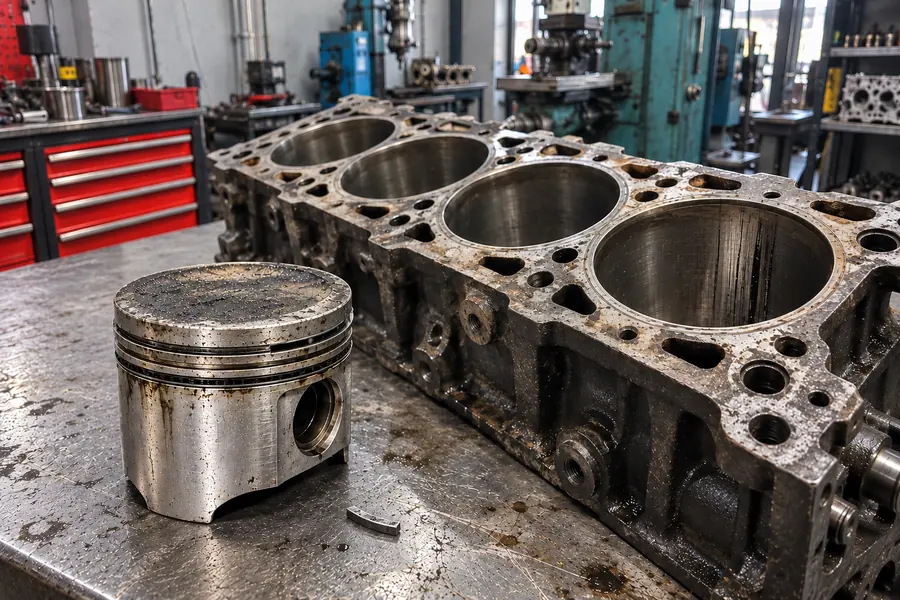 Segmanı aşınmış piston ve çizik silindir